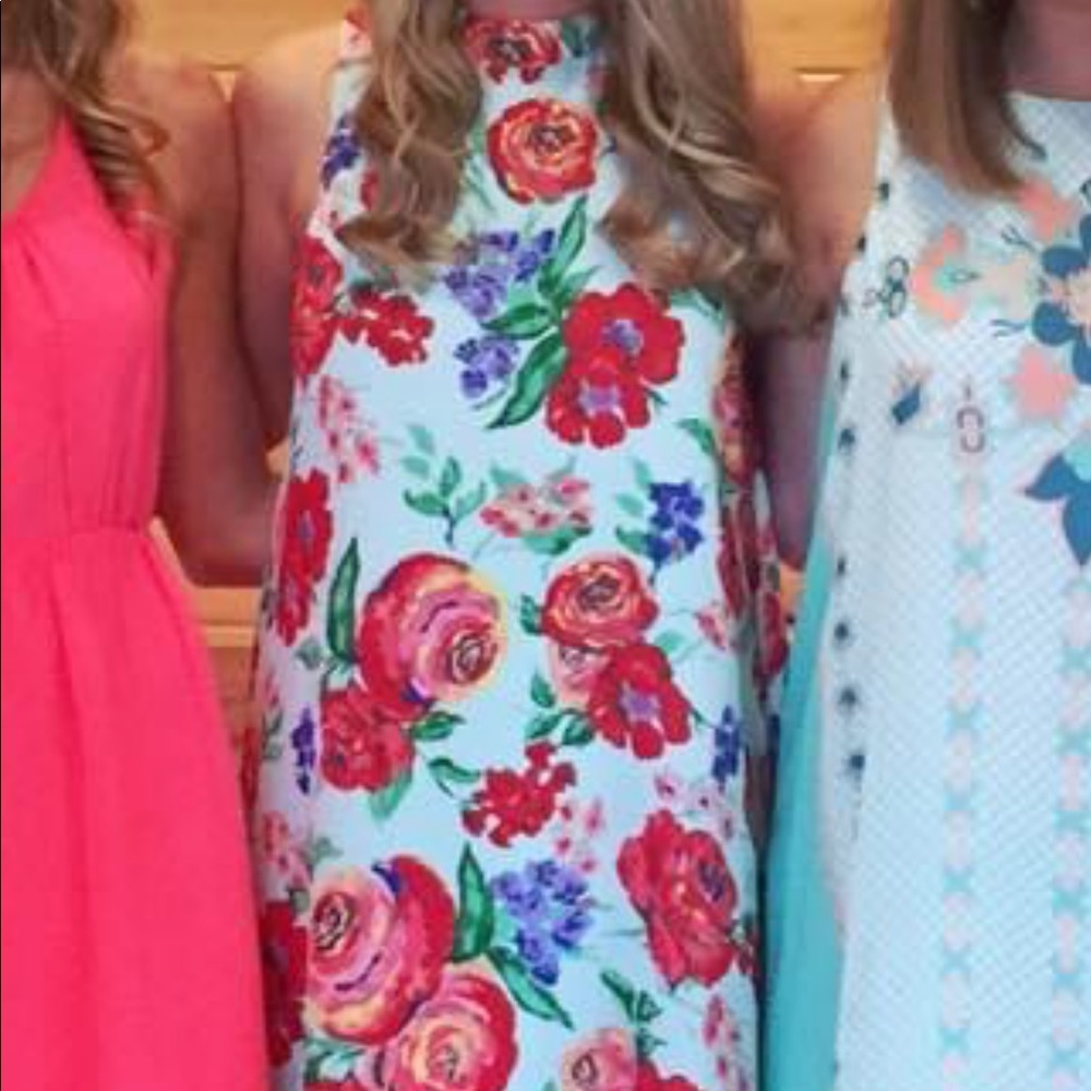 Everly floral high neck dress